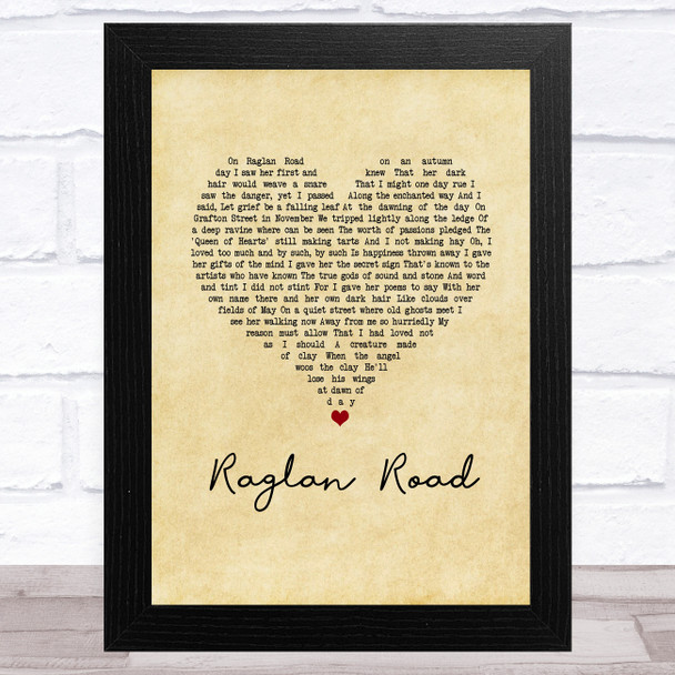 The Dubliners Raglan Road Vintage Heart Song Lyric Music Art Print