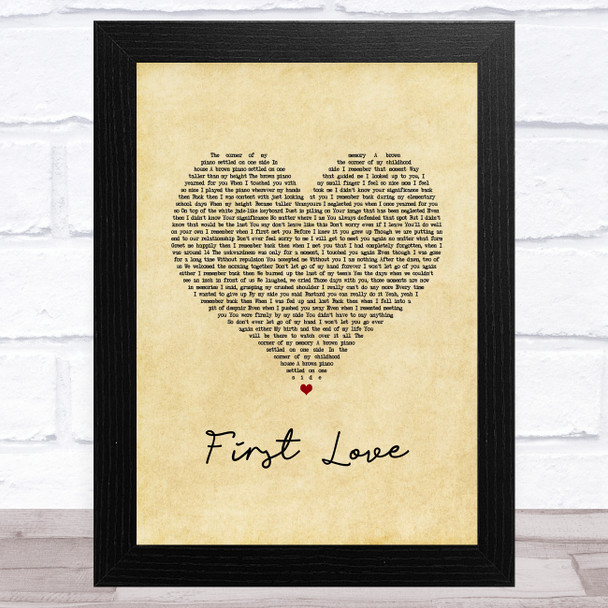 BTS First Love Vintage Heart Song Lyric Music Art Print