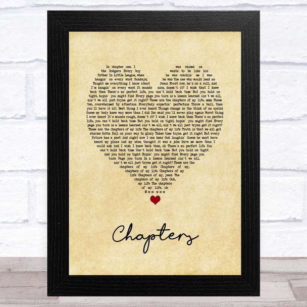 Brett Young Chapters Vintage Heart Song Lyric Music Art Print