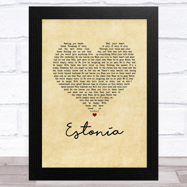 Marillion Estonia Vintage Heart Song Lyric Music Art Print