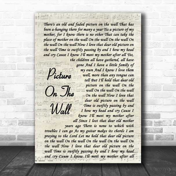 The Carter Family Picture On The Wall Vintage Script Song Lyric Music Art Print