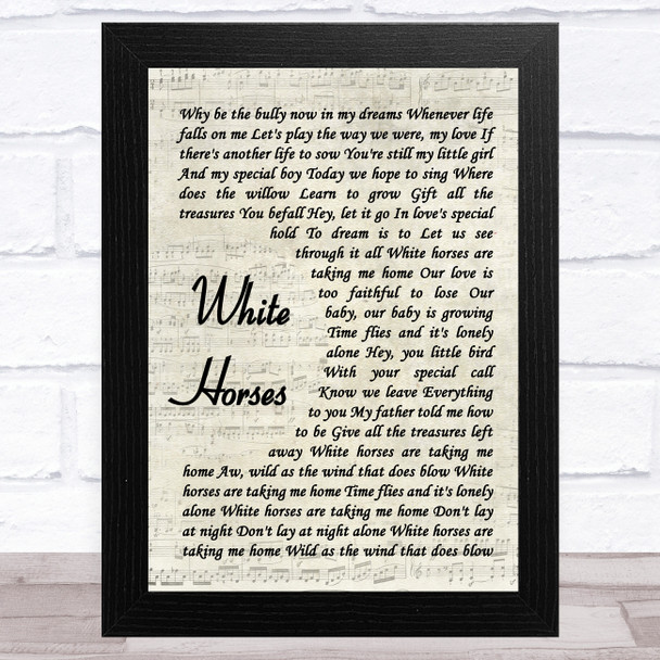 Paul Weller White Horses Vintage Script Song Lyric Music Art Print