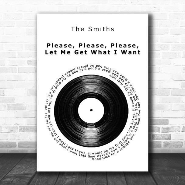 The Smiths Please, Please, Please, Let Me Get What I Want Vinyl Record Song Lyric Music Art Print