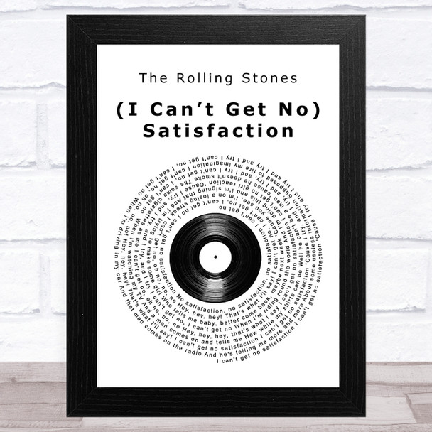 The Rolling Stones (I Cant Get No) Satisfaction Vinyl Record Song Lyric Music Art Print