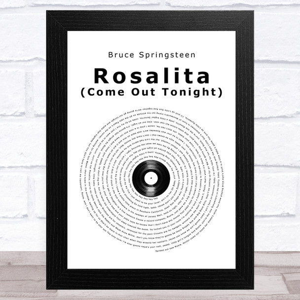 Bruce Springsteen Rosalita (Come Out Tonight) Vinyl Record Song Lyric Music Art Print