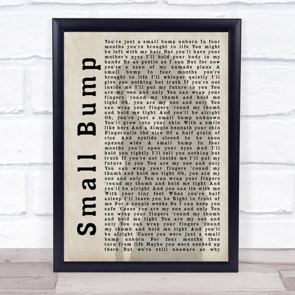 Ed Sheeran Small Bump Shadow Song Lyric Music Wall Art Print