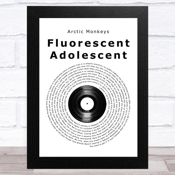 Arctic Monkeys Fluorescent Adolescent Vinyl Record Song Lyric Music Art Print
