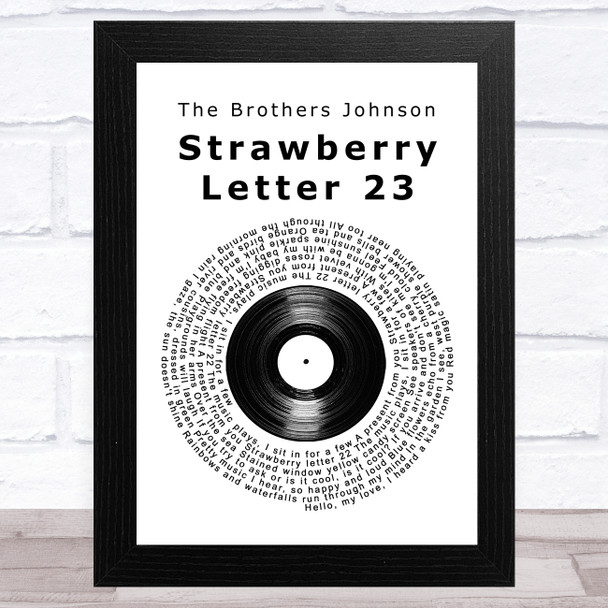 The Brothers Johnson Strawberry Letter 23 Vinyl Record Song Lyric Music Art Print