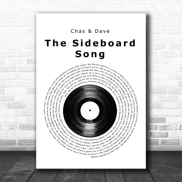 Chas & Dave The Sideboard Song Vinyl Record Song Lyric Music Art Print