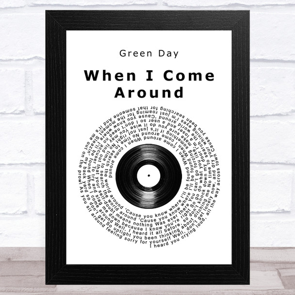 Green Day When I Come Around Vinyl Record Song Lyric Music Art Print