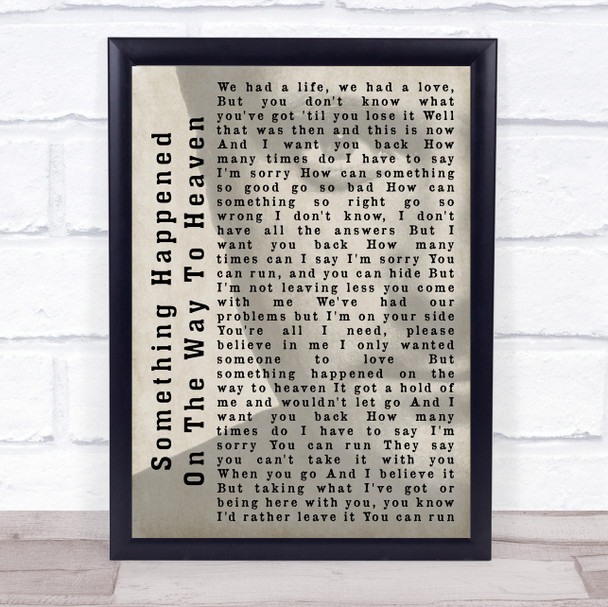 Phil Collins Something Happened On The Way To Heaven Shadow Song Lyric Music Wall Art Print