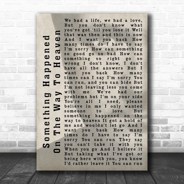 Phil Collins Something Happened On The Way To Heaven Shadow Song Lyric Music Wall Art Print