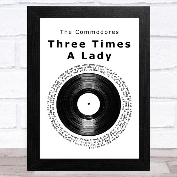 The Commodores Three Times A Lady Vinyl Record Song Lyric Music Art Print