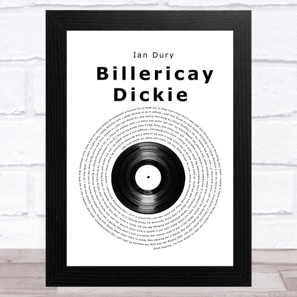Ian Dury Billericay Dickie Vinyl Record Song Lyric Music Art Print