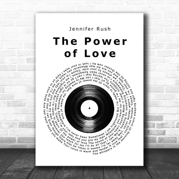 Jennifer Rush The Power of Love Vinyl Record Song Lyric Music Art Print