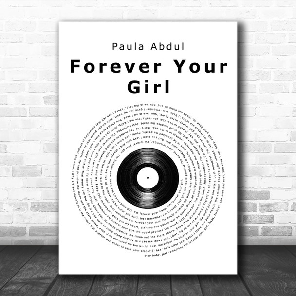 Paula Abdul Forever Your Girl Vinyl Record Song Lyric Music Art Print Paula Abdul Forever Your Girl Vinyl Record Song Lyric Music Art Print