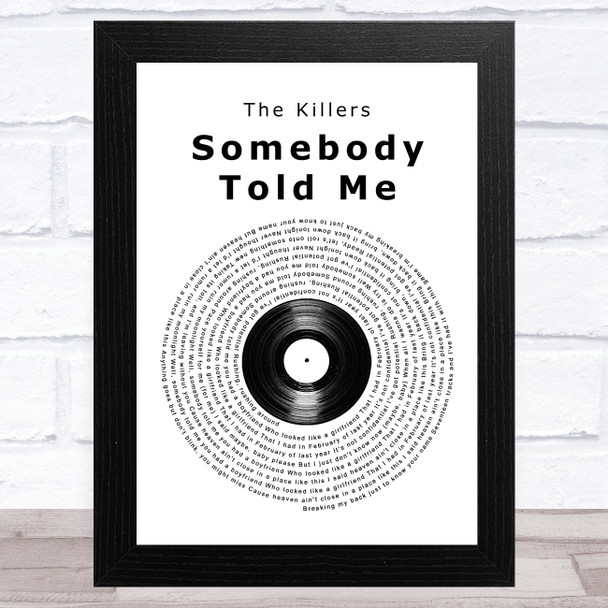 The Killers Somebody Told Me Vinyl Record Song Lyric Music Art Print