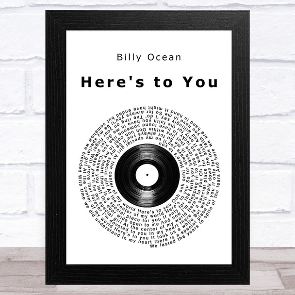 Billy Ocean Here's to You Vinyl Record Song Lyric Music Art Print