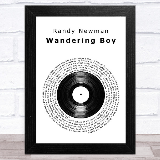 Randy Newman Wandering Boy Vinyl Record Song Lyric Music Art Print