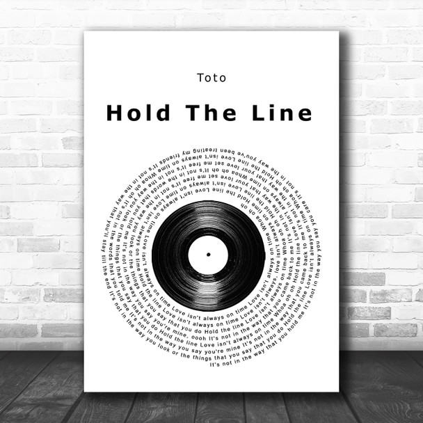 Toto Hold The Line Vinyl Record Song Lyric Music Art Print