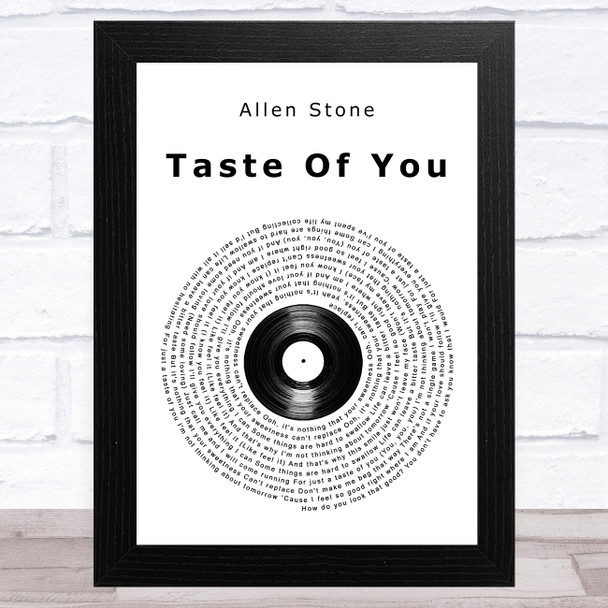 Allen Stone Taste Of You Vinyl Record Song Lyric Music Art Print