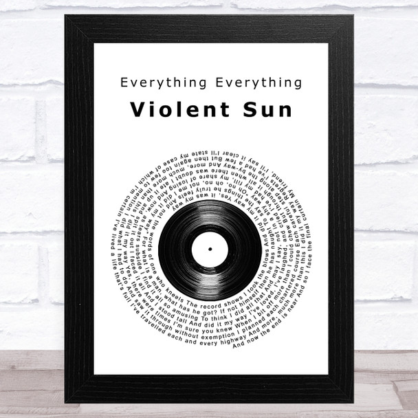 Everything Everything Violent Sun Vinyl Record Song Lyric Music Art Print