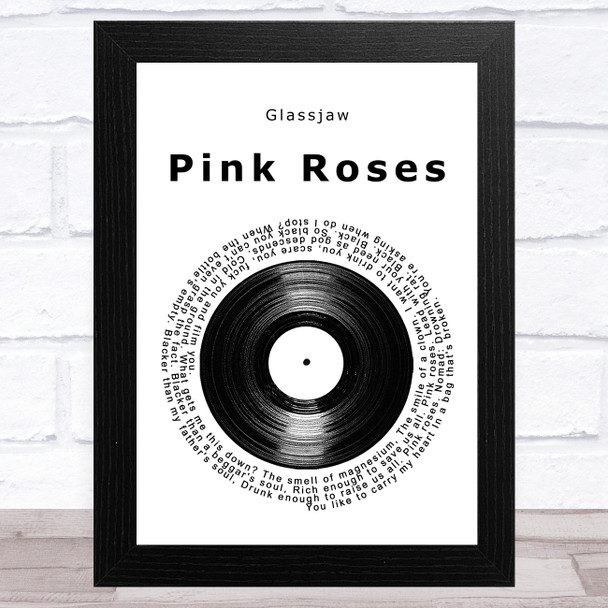 Glassjaw Pink Roses Vinyl Record Song Lyric Music Art Print