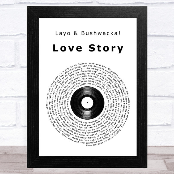 Layo & Bushwacka! Love Story Vinyl Record Song Lyric Music Art Print