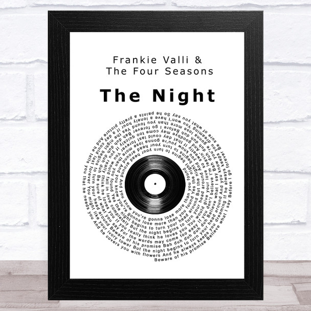 Frankie Valli & The Four Seasons The Night Vinyl Record Song Lyric Music Art Print