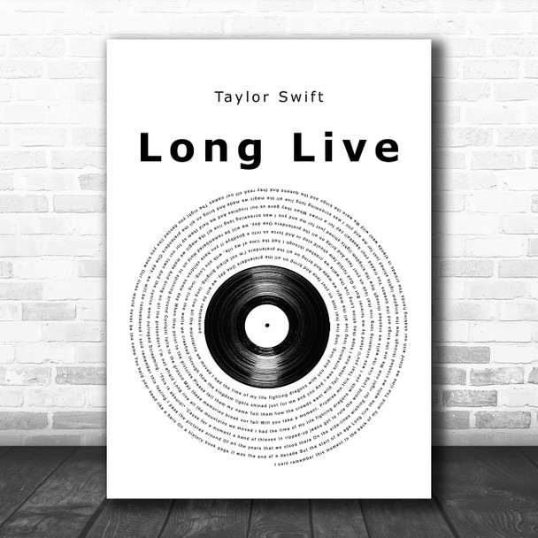 Taylor Swift Long Live Vinyl Record Song Lyric Music Art Print