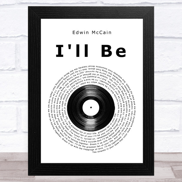 Edwin McCain I'll Be Vinyl Record Song Lyric Music Art Print