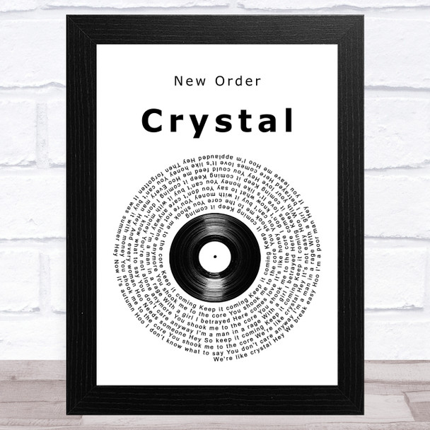 New Order Crystal Vinyl Record Song Lyric Music Art Print