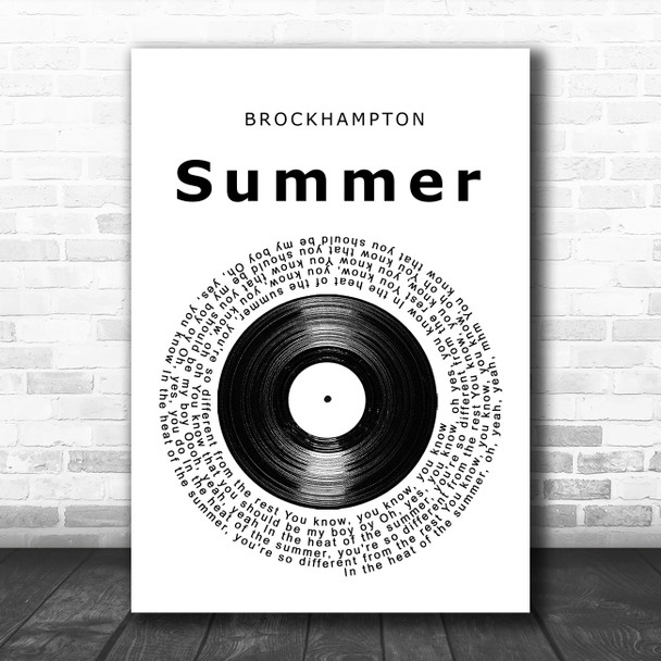 Brockhampton Summer Vinyl Record Song Lyric Music Art Print