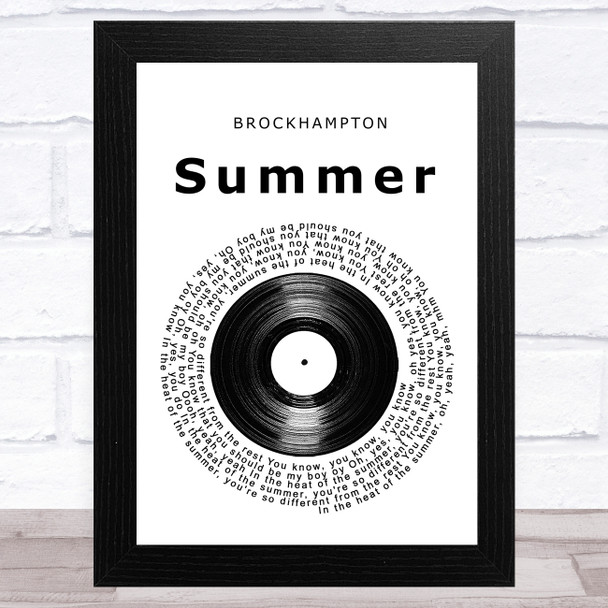 Brockhampton Summer Vinyl Record Song Lyric Music Art Print