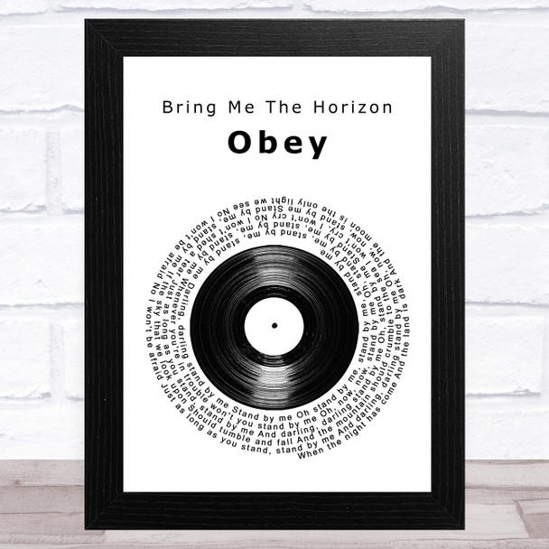 Bring Me The Horizon Obey Vinyl Record Song Lyric Music Art Print