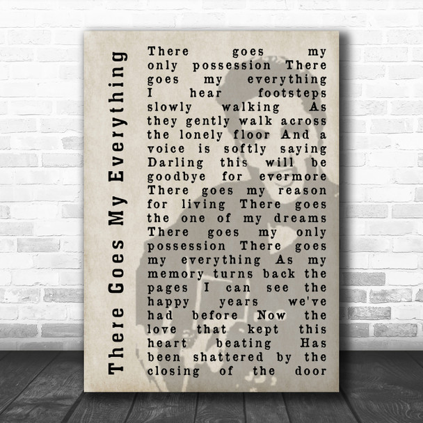 Elvis Presley There Goes My Everything Face Shadow Song Lyric Music Wall Art Print