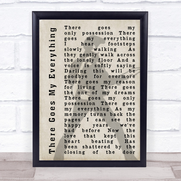 Elvis Presley There Goes My Everything Pose Shadow Song Lyric Music Wall Art Print