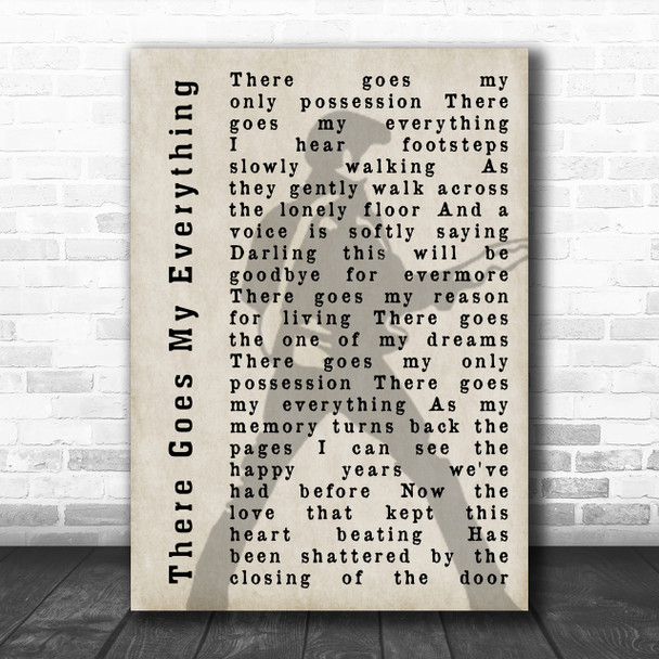 Elvis Presley There Goes My Everything Pose Shadow Song Lyric Music Wall Art Print