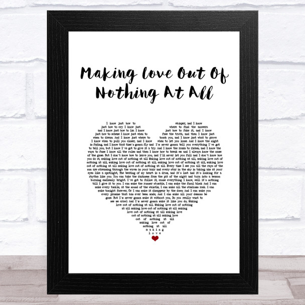 Air Supply Making Love Out Of Nothing At All White Heart Song Lyric Music Art Print