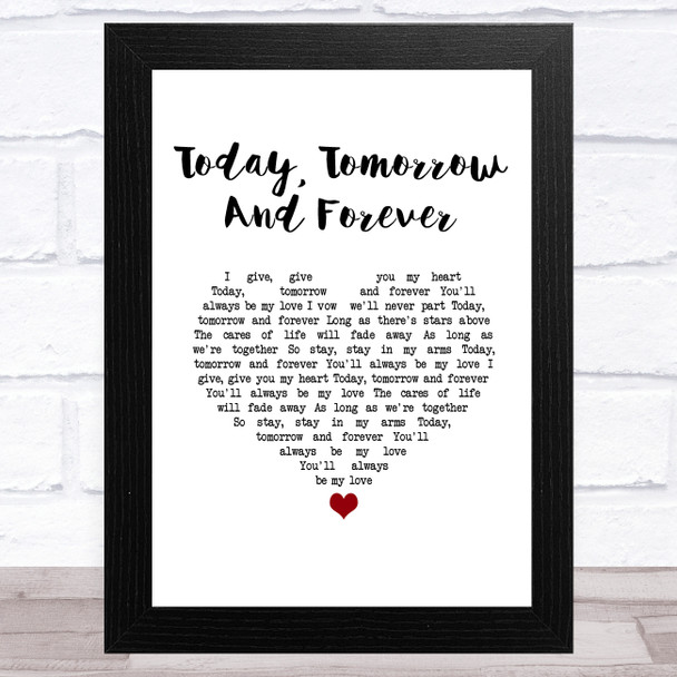 Elvis Presley Today, Tomorrow And Forever White Heart Song Lyric Music Art Print