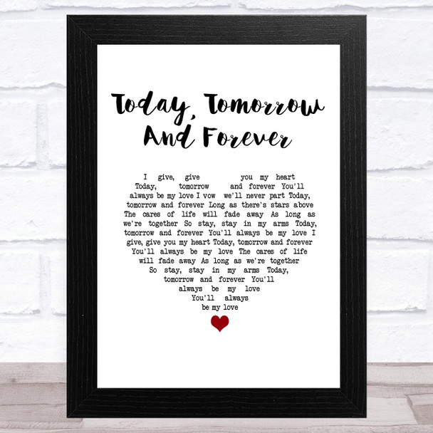 Elvis Presley Today, Tomorrow And Forever White Heart Song Lyric Music Art Print