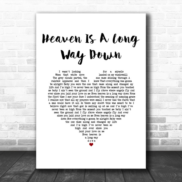 Danny Worsnop Heaven Is A Long Way Down White Heart Song Lyric Music Art Print