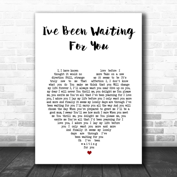 Mamma Mia 2 I've Been Waiting For You White Heart Song Lyric Music Art Print