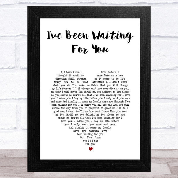 Mamma Mia 2 I've Been Waiting For You White Heart Song Lyric Music Art Print