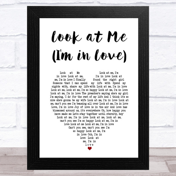 Ray, Goodman & Brown Look at Me (I'm in Love) White Heart Song Lyric Music Art Print