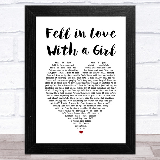 The White Stripes Fell in Love With a Girl White Heart Song Lyric Music Art Print