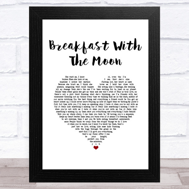 Powfu Breakfast With The Moon White Heart Song Lyric Music Art Print