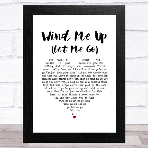 Cliff Richard Wind Me Up (Let Me Go) White Heart Song Lyric Music Art Print