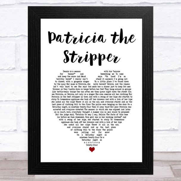 Chris de Burgh Patricia the Stripper White Heart Song Lyric Music Art Print