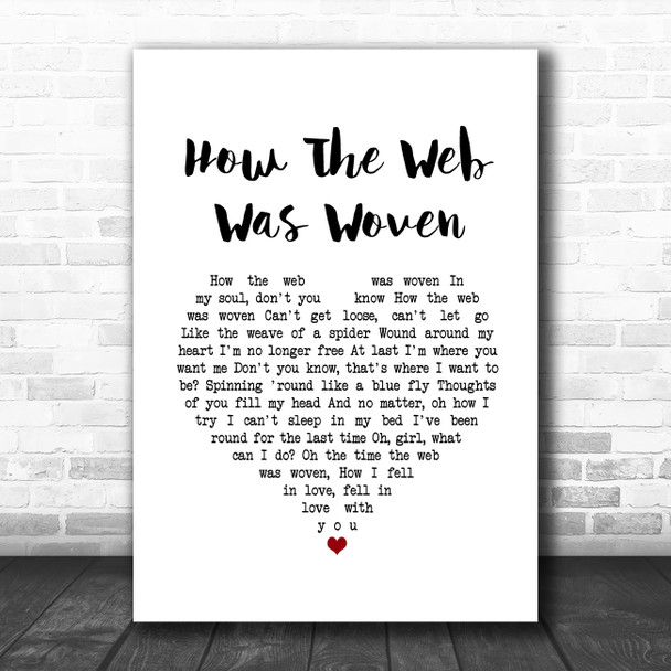 Elvis Presley How The Web Was Woven White Heart Song Lyric Music Art Print